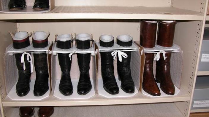 Boot supports made by WA Museum's Materials Conservation department staff.
